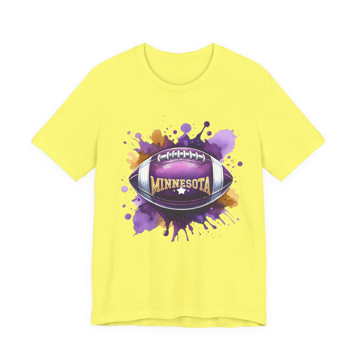 Minnesota Football Splash Tee, Unisex Short Sleeve, Sports Fan Shirt, Game Day Apparel, Football Design, Sports Design