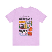 Nebraska Graphic Tee, Unisex Jersey Short Sleeve Tee, Souvenir Shirt, USA States Design