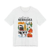 Nebraska Graphic Tee, Unisex Jersey Short Sleeve Tee, Souvenir Shirt, USA States Design