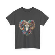 Bohemian Ram Heart Tee, Unisex Shirt, Festival Wear, Nature Lover Gift, Eco-Friendly Fashion, Gift for Him/Her