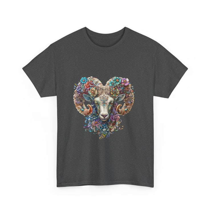 Bohemian Ram Heart Tee, Unisex Shirt, Festival Wear, Nature Lover Gift, Eco-Friendly Fashion, Gift for Him/Her