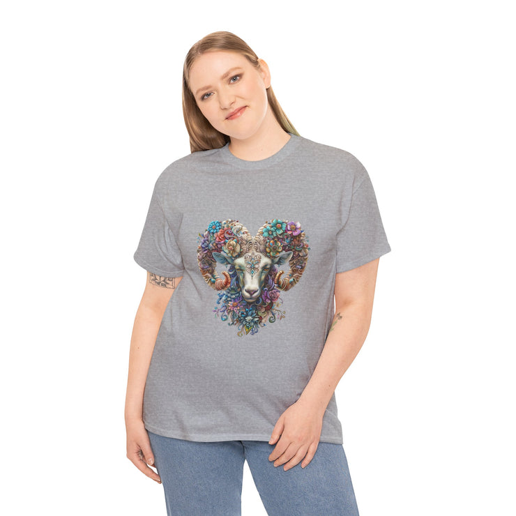 Bohemian Ram Heart Tee, Unisex Shirt, Festival Wear, Nature Lover Gift, Eco-Friendly Fashion, Gift for Him/Her