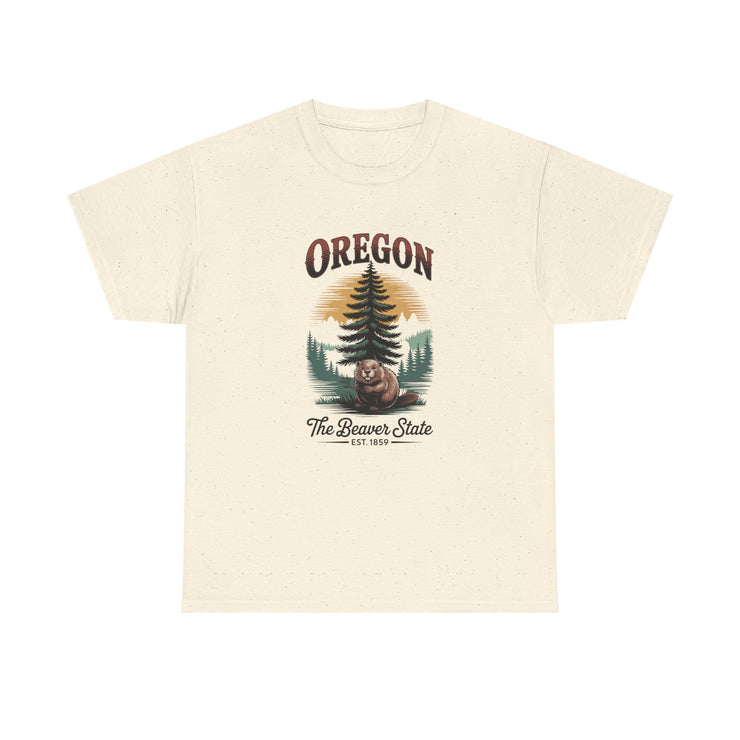 Oregon Graphic Tee - Vintage Style Unisex Cotton T-Shirt, Great for Nature Lovers, Casual Wear, USA States Design