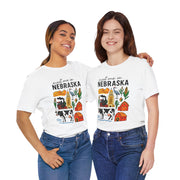 Nebraska Graphic Tee, Unisex Jersey Short Sleeve Tee, Souvenir Shirt, USA States Design