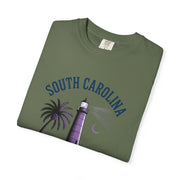 South Carolina Lighthouse T-Shirt, Unisex Garment-Dyed Tee, Coastal Vibes Shirt, Summer Travel Apparel, USA States Design