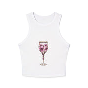 Floral Cocktail Tank Top, Women's Summer Top, Cute Crop Top, Beachwear, Party Outfit, Gift for Her
