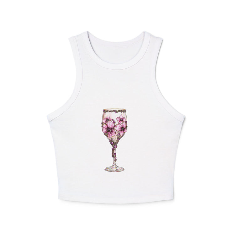Floral Cocktail Tank Top, Women's Summer Top, Cute Crop Top, Beachwear, Party Outfit, Gift for Her