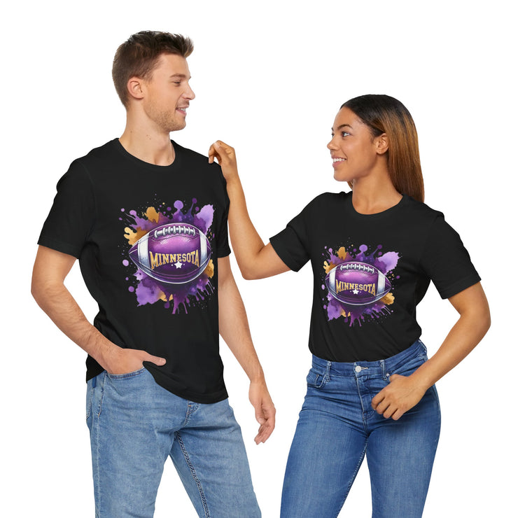 Minnesota Football Splash Tee, Unisex Short Sleeve, Sports Fan Shirt, Game Day Apparel, Football Design, Sports Design