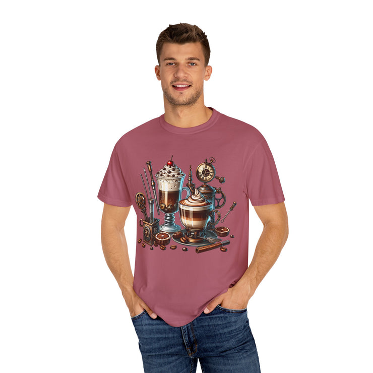 Coffee Lovers Unisex T-shirt, Cozy Café Style, Gift for Baristas, Perfect for Birthdays, Fun Beverage Art Tee