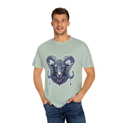 Mystical Ram Graphic Unisex T-shirt, Boho Tee, Astrology Shirt, Spiritual Gift, Festival Wear, Unique Graphic Tee