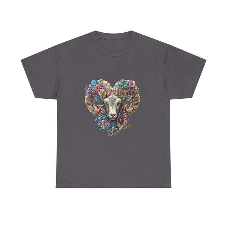 Bohemian Ram Heart Tee, Unisex Shirt, Festival Wear, Nature Lover Gift, Eco-Friendly Fashion, Gift for Him/Her