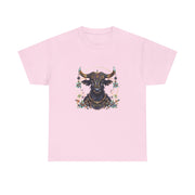 Boho Bull Graphic Tee | Unisex Heavy Cotton T-Shirt | Festival Wear, Gift for Nature Lovers, Casual Outfit, Animal Art