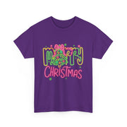 Festive Merry Christmas Tee - Unisex Heavy Cotton T-Shirt, Holiday Shirt, Christmas Gift, Cozy Winter Apparel, Family Gathering Outfit