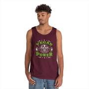 Vegan Power Tank Top | Unisex Heavy Cotton Gym Shirt, Workout Apparel, Fitness Gift, Eco-Friendly Exercise Tee