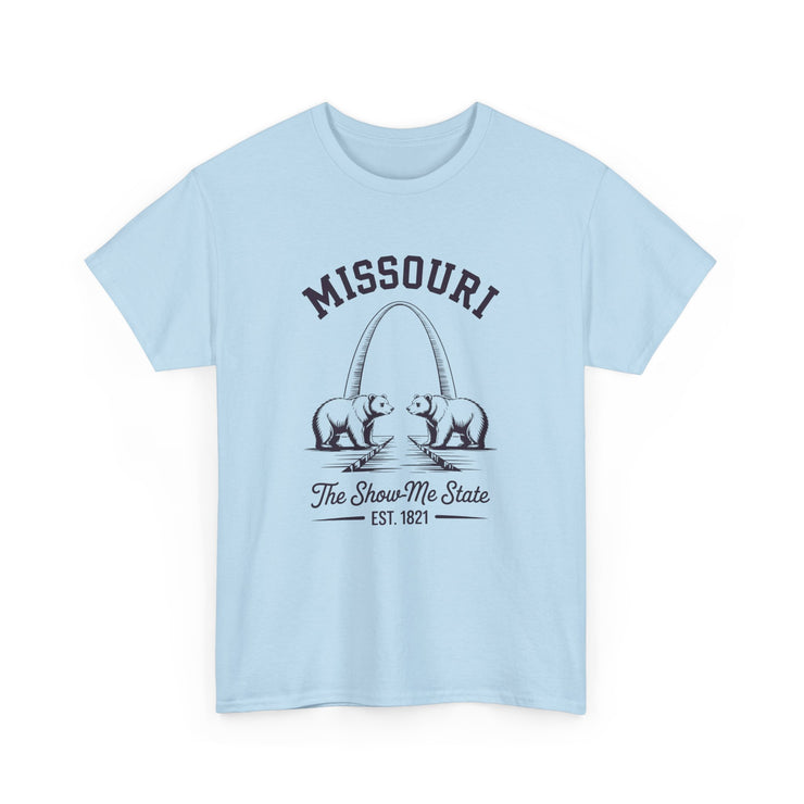 Missouri Bears Unisex Heavy Cotton Tee, Gift for Missouri Residents, State Pride Shirt, Casual Wear, Summer Tee, Vintage Style T-Shirt