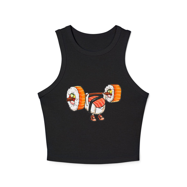 Sushi Lift Racer Tank Top - Gym Apparel, Fitness Wear, Workout Clothes, Sushi Lover Gift, Cute Tank for Summer