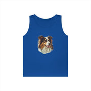 Dog Lover's Unisex Heavy Cotton Tank Top - Cute Pet Art, Custom Gift for Dog Owners, Summer Casual Wear, Animal Lover Apparel