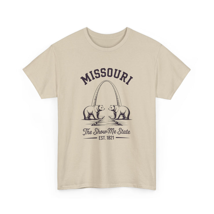 Missouri Bears Unisex Heavy Cotton Tee, Gift for Missouri Residents, State Pride Shirt, Casual Wear, Summer Tee, Vintage Style T-Shirt