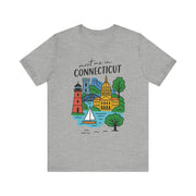 Connecticut Graphic Tee, Unisex Short Sleeve Shirt, Casual Travel Wear, Souvenir Gift, USA States Name
