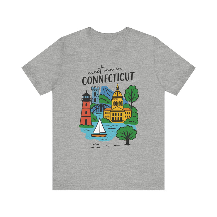 Connecticut Graphic Tee, Unisex Short Sleeve Shirt, Casual Travel Wear, Souvenir Gift, USA States Name