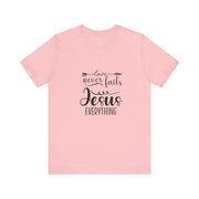 Inspirational Short Sleeve Tee - Love Never Fails, Christian Apparel, Faith-Based Gift,