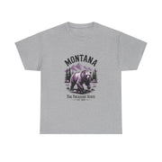 Montana Bear Graphic Tee | Unisex Heavy Cotton Tee, Adventure Shirt, Nature Lover Gift, Hiking Apparel, Travel Tee, Wilderness Wear, USA States Design