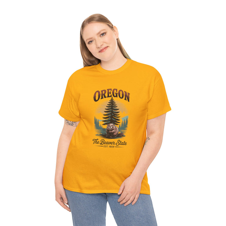 Oregon Graphic Tee - Vintage Style Unisex Cotton T-Shirt, Great for Nature Lovers, Casual Wear, USA States Design