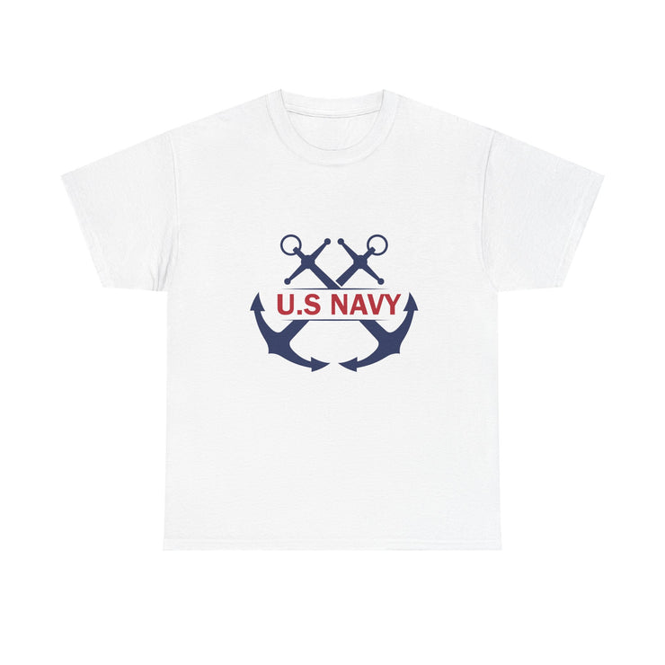 Navy Style Unisex Heavy Cotton Tee, U.S. Navy Tee, Military Pride Shirt, Veteran's Gift, Casual Wear