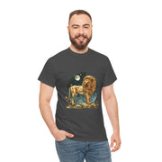 Majestic Lion Tee, Unisex Heavy Cotton Tee, Astrology T-Shirt, Animal Lover Gift, Birthday Present, Casual Style