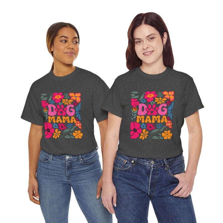 Dog Mama Floral Tee, Cute Dog Mom T-Shirt, Flower Design Unisex Cotton Shirt, Pet Lover Gift,