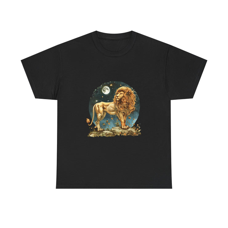 Majestic Lion Tee, Unisex Heavy Cotton Tee, Astrology T-Shirt, Animal Lover Gift, Birthday Present, Casual Style