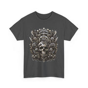 Gothic Skull Tee - Unisex Heavy Cotton T-Shirt, Unique Graphic Shirt, Casual Wear, Edgy Fashion, Gift for Him/Her, Halloween Style