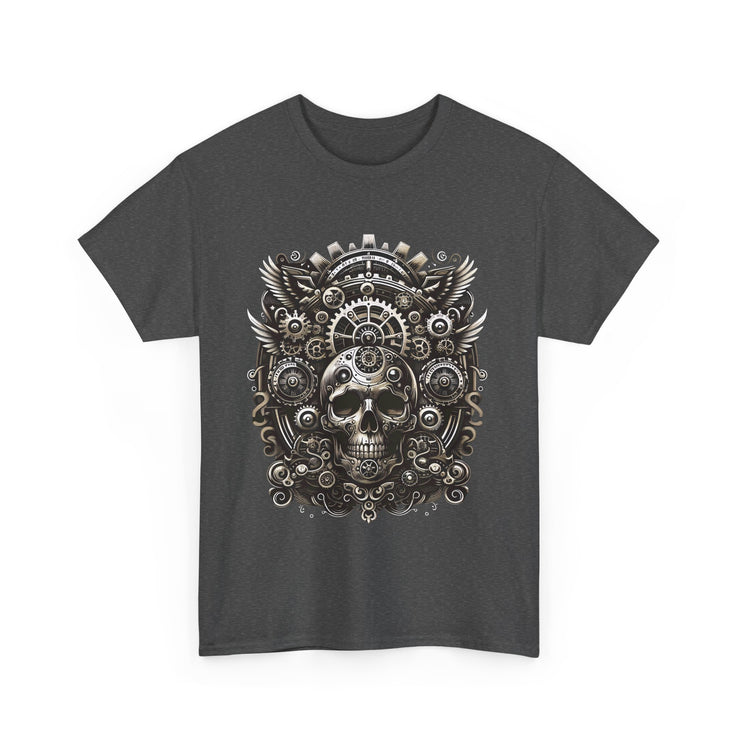Gothic Skull Tee - Unisex Heavy Cotton T-Shirt, Unique Graphic Shirt, Casual Wear, Edgy Fashion, Gift for Him/Her, Halloween Style