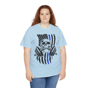 Unisex Skull American Flag Tee, Gym Shirt, Fitness Apparel, Workout Gift, Casual Wear, Patriotic Activewear