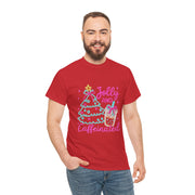 Jolly and Caffeinated Tee, Fun Holiday T-Shirt, Christmas Shirt, Unique Gift, Comfortable Cotton Tee, Festive Apparel