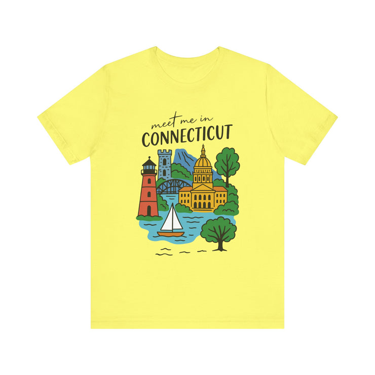 Connecticut Graphic Tee, Unisex Short Sleeve Shirt, Casual Travel Wear, Souvenir Gift, USA States Name