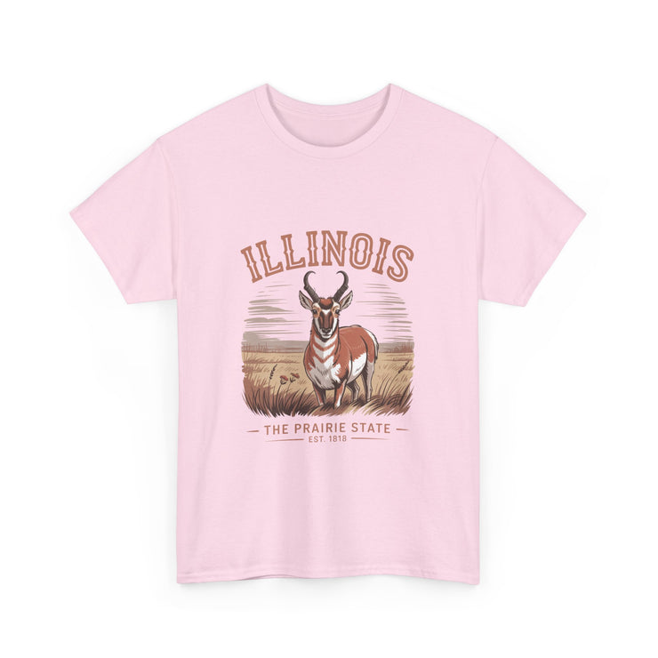 Illinois Prairie State Tee, Vintage Graphic T-Shirt, Unisex Casual Wear, Gift for Nature Lovers, Travel Souvenir, USA States Design