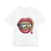 Glamorous Money Lips Tee, Trendy Graphic Shirt, Fashion Statement Tee, Gift for Her, Casual Streetwear