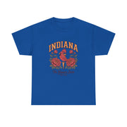 Indiana Floral T-Shirt, Unisex Heavy Cotton Tee for Hoosier State Lovers, Casual Wear, Gift for Indiana Residents, Summer Style
