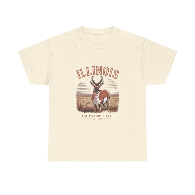 Illinois Prairie State Tee, Vintage Graphic T-Shirt, Unisex Casual Wear, Gift for Nature Lovers, Travel Souvenir, USA States Design