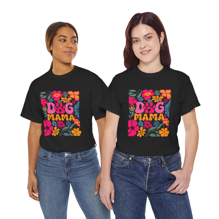 Dog Mama Floral Tee, Cute Dog Mom T-Shirt, Flower Design Unisex Cotton Shirt, Pet Lover Gift,
