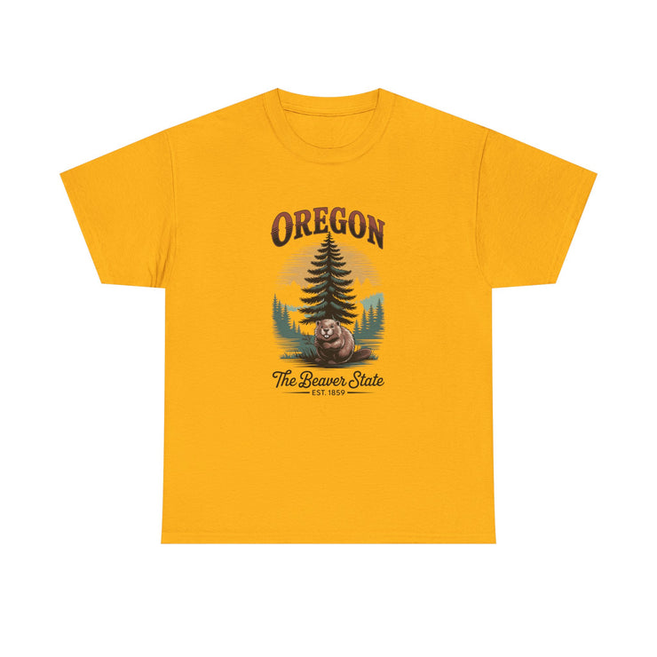 Oregon Graphic Tee - Vintage Style Unisex Cotton T-Shirt, Great for Nature Lovers, Casual Wear, USA States Design