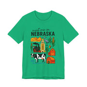 Nebraska Graphic Tee, Unisex Jersey Short Sleeve Tee, Souvenir Shirt, USA States Design
