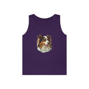 Dog Lover's Unisex Heavy Cotton Tank Top - Cute Pet Art, Custom Gift for Dog Owners, Summer Casual Wear, Animal Lover Apparel
