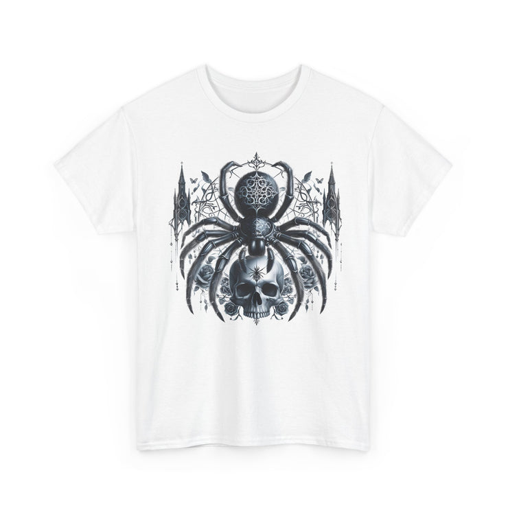 Gothic Spider Graphic Tee | Unisex Heavy Cotton Tee, Halloween Shirt, Alternative Fashion, Edgy Apparel, Gift for Her/Him
