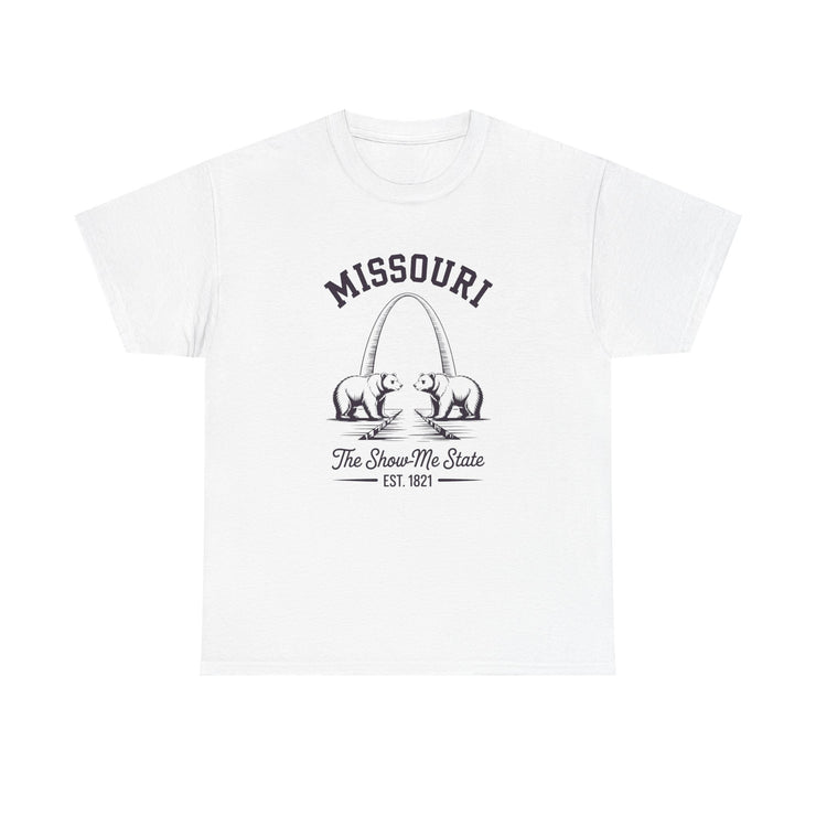 Missouri Bears Unisex Heavy Cotton Tee, Gift for Missouri Residents, State Pride Shirt, Casual Wear, Summer Tee, Vintage Style T-Shirt