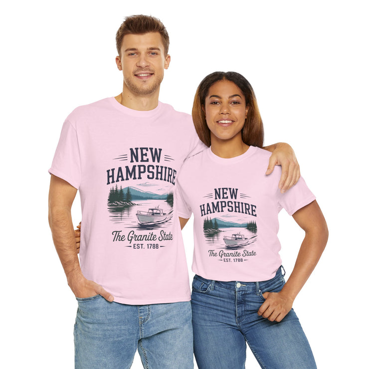 New Hampshire Adventure Tee - Unisex Heavy Cotton Tee, Vintage State Shirt, Nature Lover Gift, USA States Design