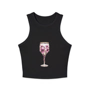 Floral Cocktail Tank Top, Women's Summer Top, Cute Crop Top, Beachwear, Party Outfit, Gift for Her
