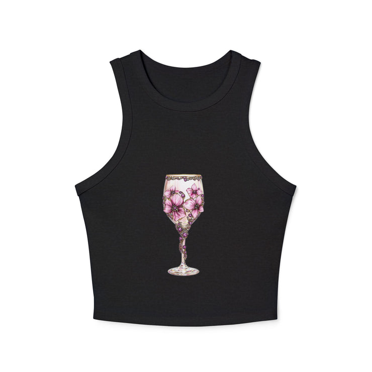 Floral Cocktail Tank Top, Women's Summer Top, Cute Crop Top, Beachwear, Party Outfit, Gift for Her