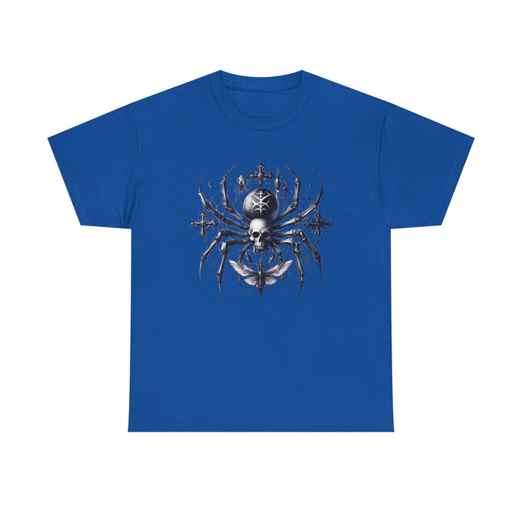 Gothic Spider Tee - Unisex Heavy Cotton Shirt for Halloween, Casual Wear, Unique Gift, Alternative Fashion, Edgy Apparel